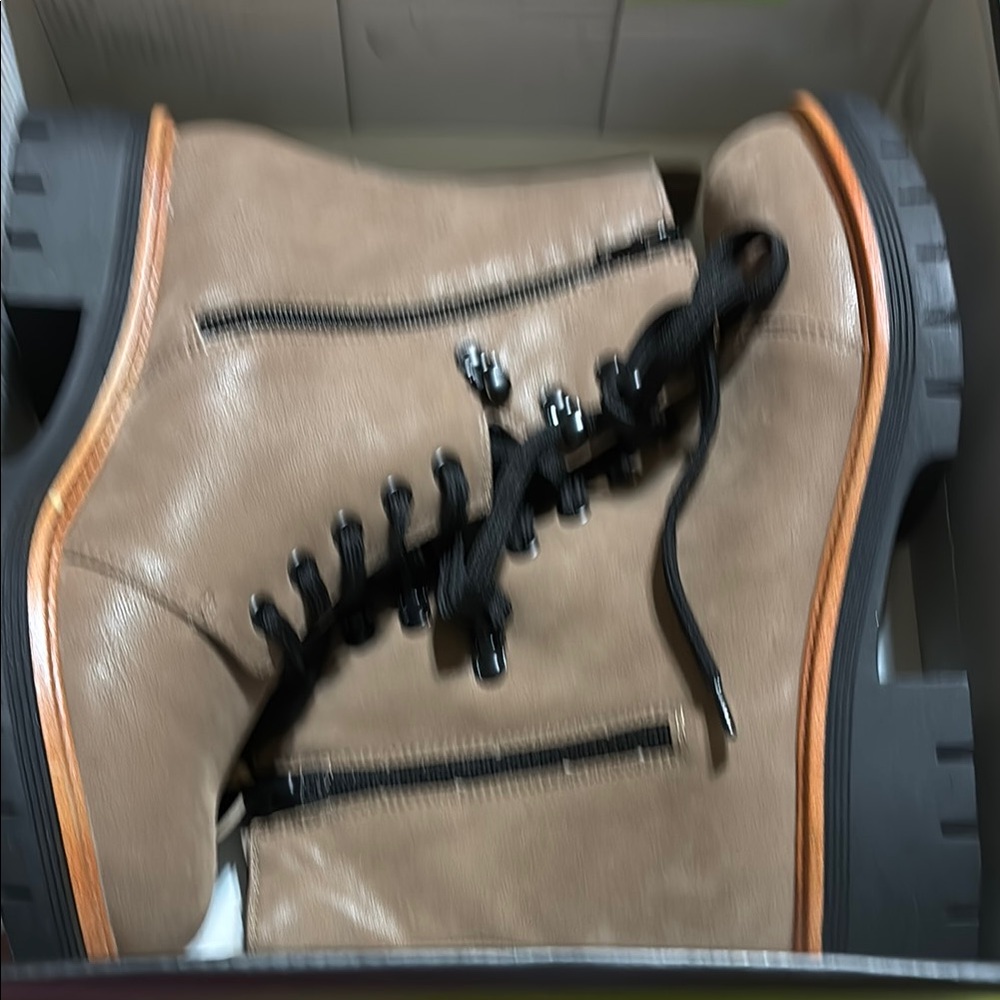 MIA Brown Combat & Moto Boots with Black Accents